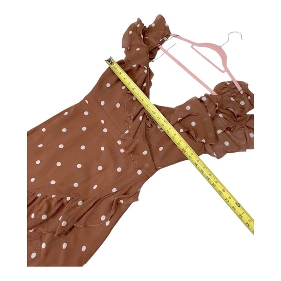 NICHOLAS

Rust Spot Wrap Frill Mini Dress US size 6 - Picture 11 of 17